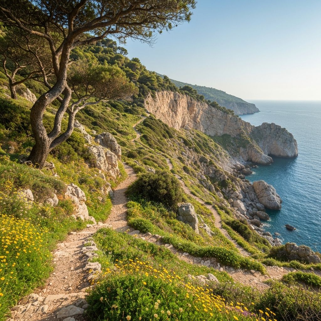 Φυσικό ελληνικό τοπίο με μονοπάτια